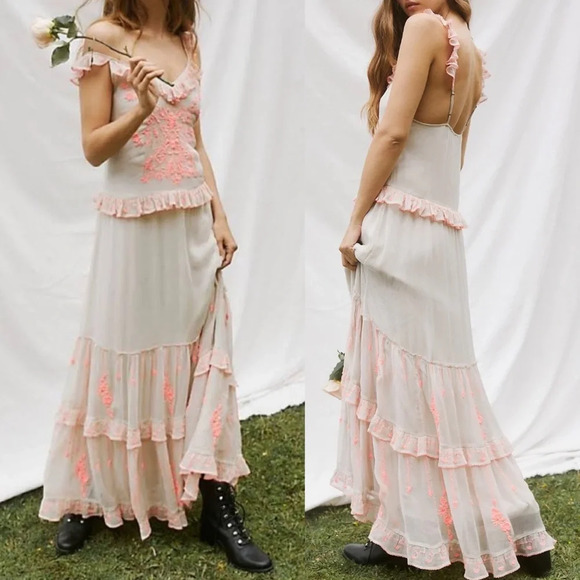Free People Dresses & Skirts - Free People Coralie Embroidered Maxi Dress